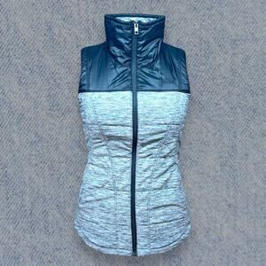 The North Face Women’s Grey and Black Insulated Vest - Zip-Up, Size Small
